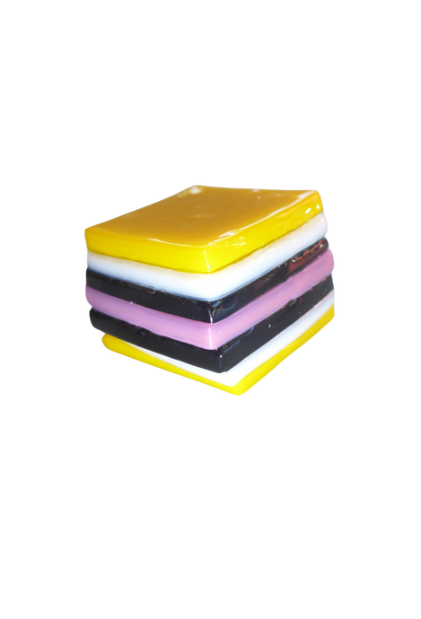 Glass liquorice allsort