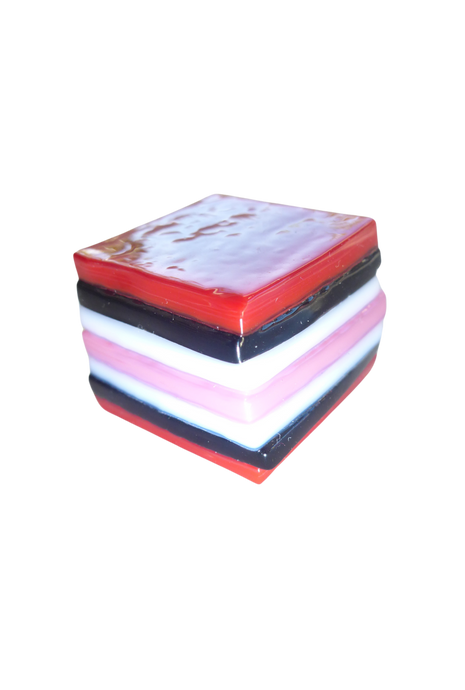 Glass liquorice allsort