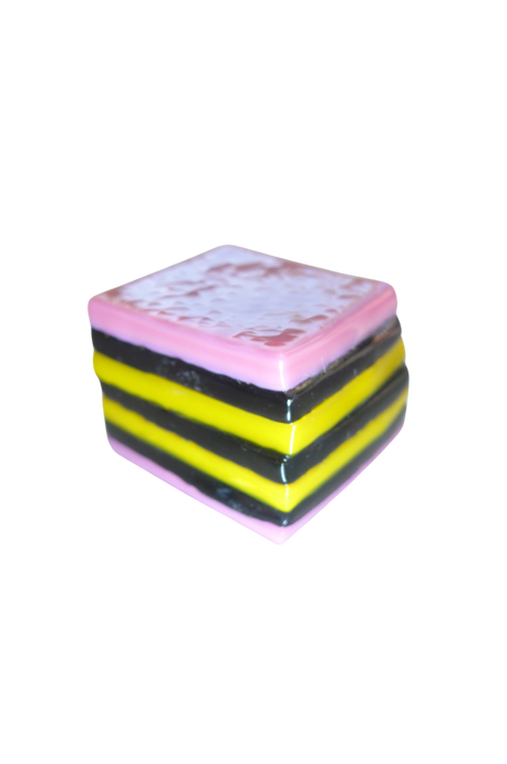 Glass liquorice allsort
