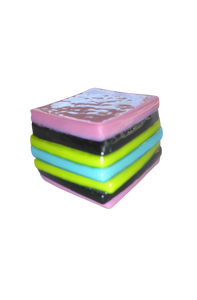 Glass liquorice allsort
