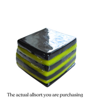 Glass liquorice allsort