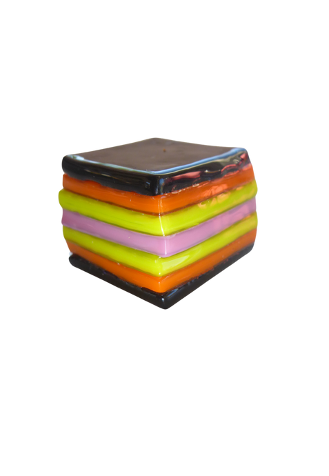 Glass liquorice allsort