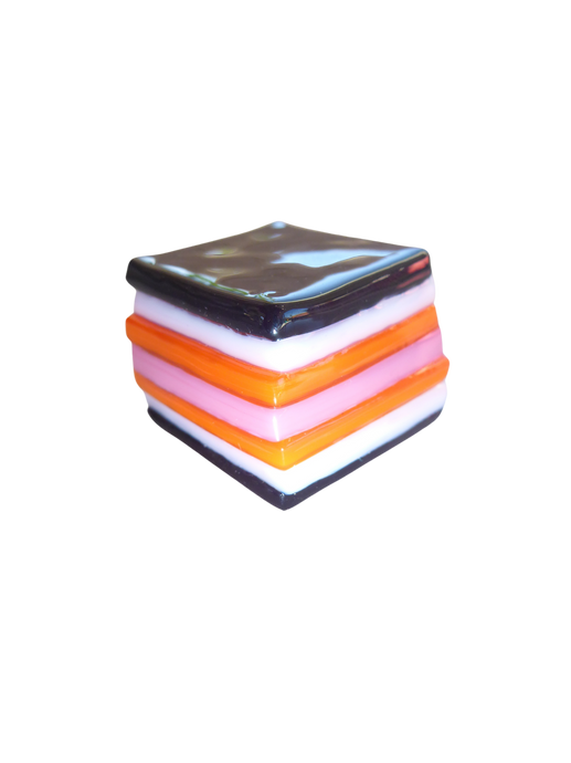 Glass liquorice allsort
