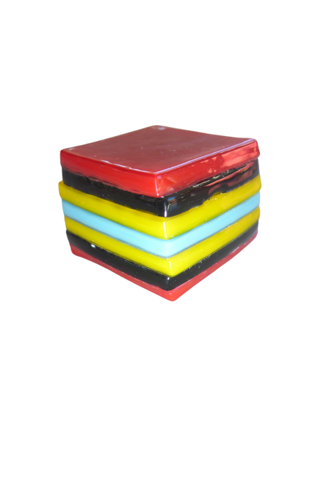 Glass liquorice allsort