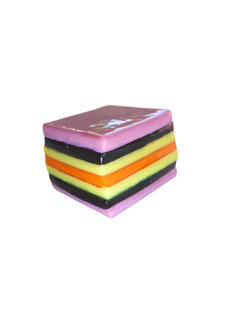 Glass liquorice allsort