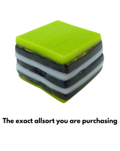 Glass liquorice allsort